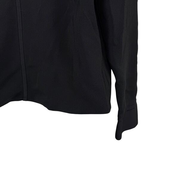 MM Lafleur Womens Black Tight Knit Stretch Rayon Cardigan Jacket Open Sweater M - Picture 11 of 16